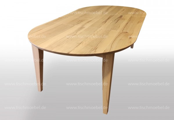 ovaler Esstisch massiv 200x100cm ausgezogen per Mittelauzug um 2x40cm