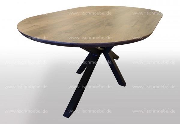 190x90cm Massivholz Nussbaum Tisch auf Spider Tischgestell ausziehbar