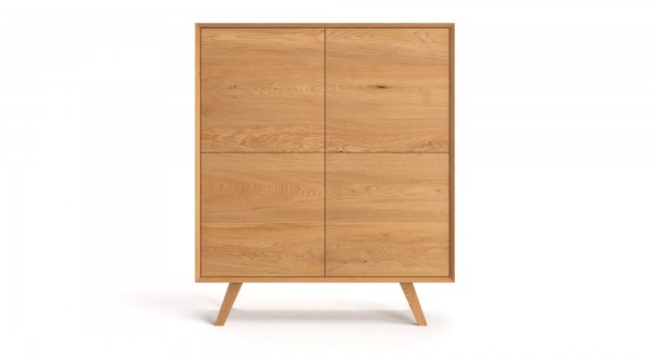 HighBoard Buche massiv 120x140x50 cm - Kommode Eiche massiv