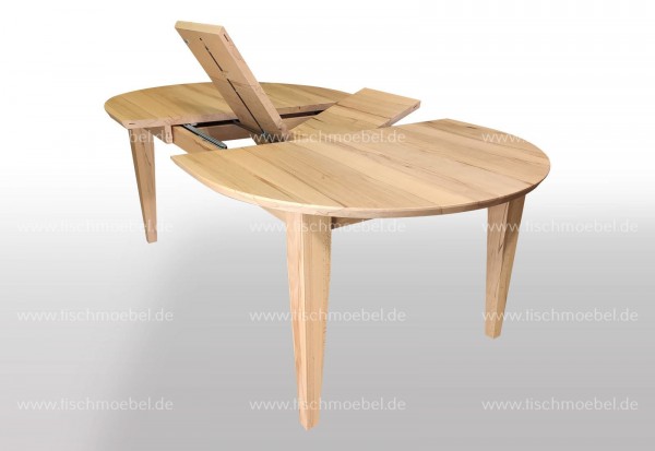 Esszimmertisch oval Kernbuche 200x90cm ausziehbar massiv