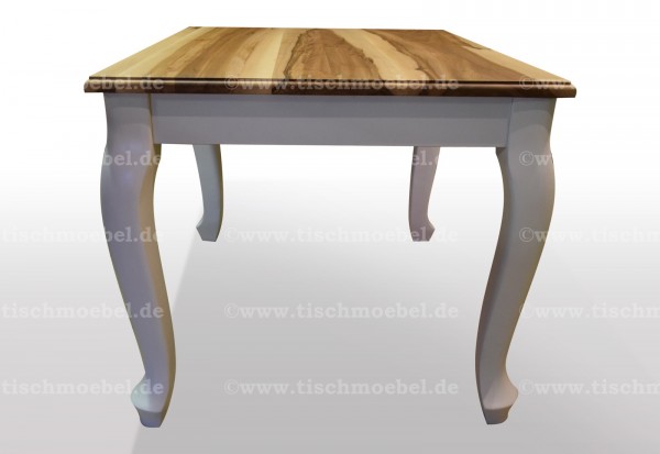 Kuechentisch satin nussabum nach mass ausziehbar und massiv