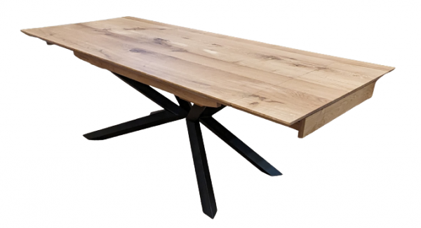 Eiche Küchentisch aus Spider Untergestell asymmetrisch 270x80cm