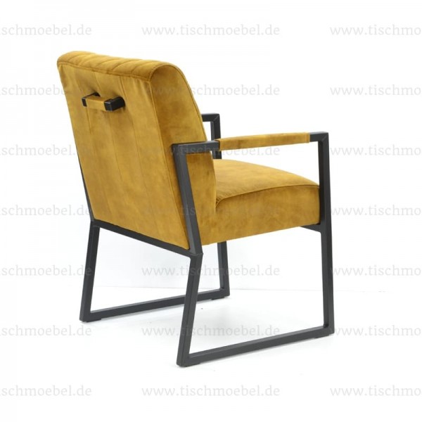Kufenstuhl Victoria -  mit Armlehne - industrial Look - Loft Style - Rückansicht