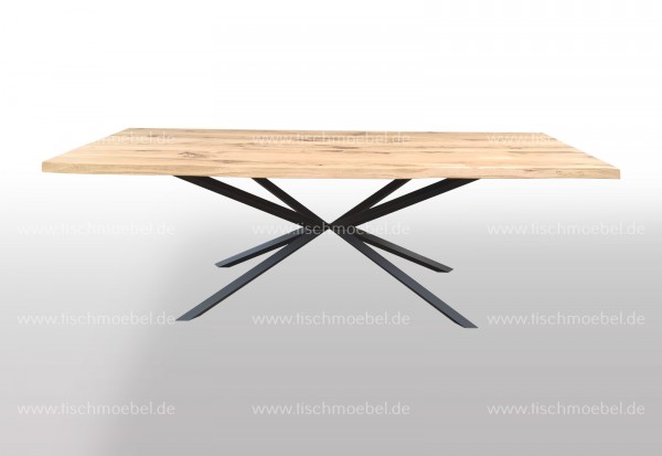 Baumtisch auf Spider II Metallgestell 240x90cm