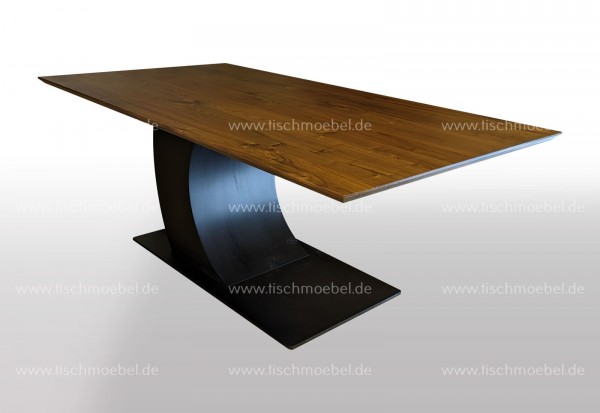 Holztisch Walnuss 170 x 100 cm auf Mond Tischgestell