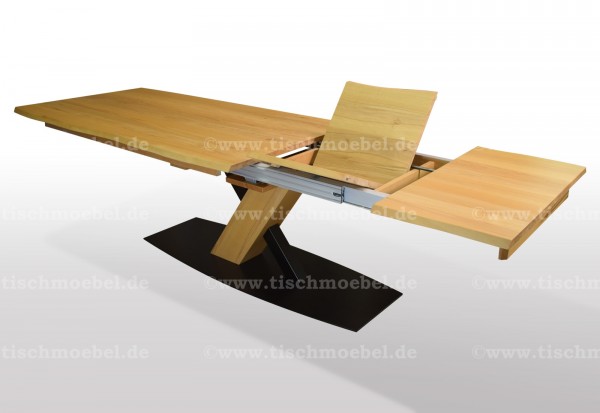 Esstisch Kernbuche 200x100cm auf X-Untergestell mit Baumkante