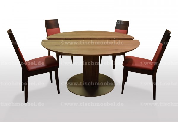 Esszimmertisch rund ausziehbar mit Stuehlen