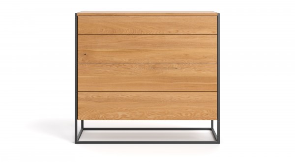 Moderne Kommode aus Eiche - Loftlook - 80 x 110 x 50 cm - Frontansicht