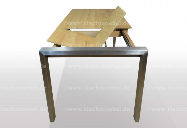 Ausziehtisch eiche massiv Edelstahl 150 x 80