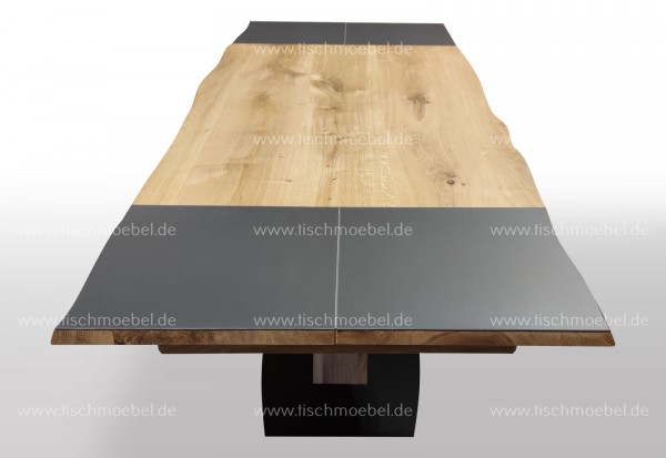 Baumkanten Küchentisch Wildeiche ausziehbar massiv 160x110cm