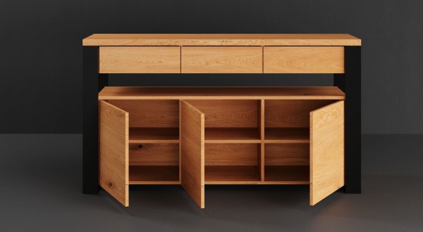 designer Sideboard in 180x100x50cm Erle massiv