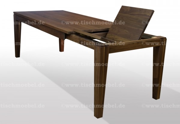 holztisch nussbaum amerikanisch ausziehbar mit schattenfuge und konischen Beinen