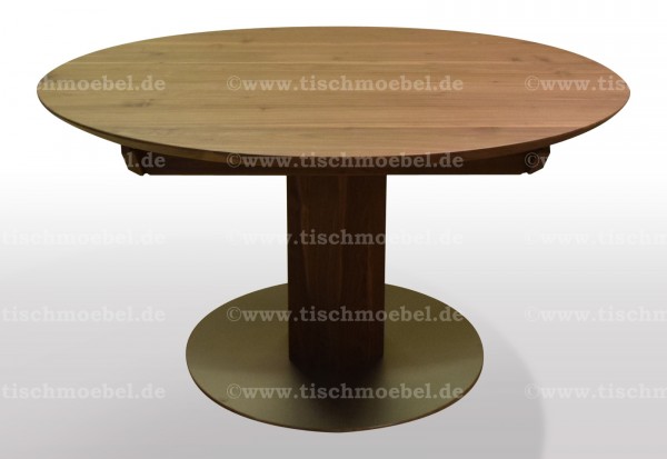 Kuechentisch rund Nussbaum ausziehbar