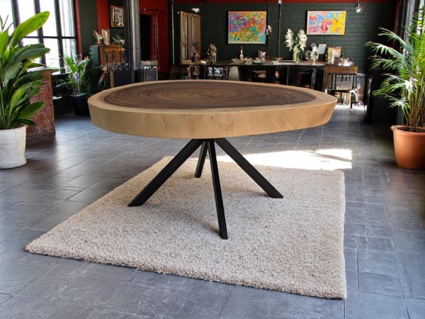 Wohnzimmertisch Baumacheibe - auf Spidergestell Durchemsser 80-90