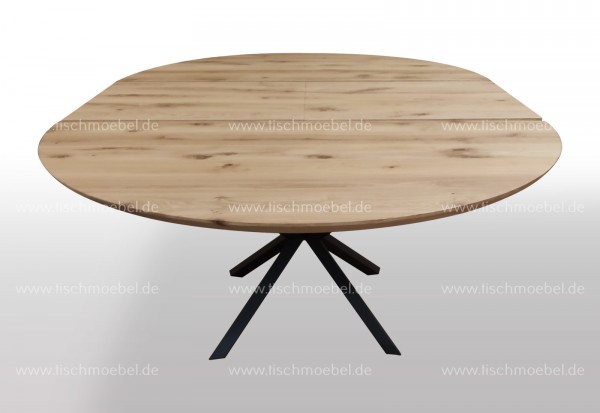 Tisch rund auf Kreuz Tischuntergestell Durchmesser 100cm