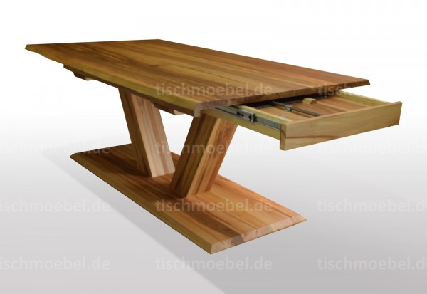 Baumtisch amberbaum ausziehbar V untergestell