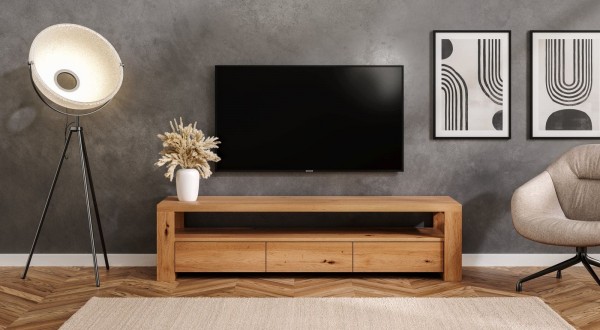 TV- Schrank Harmony 200x50x45cm aus massiver Esche