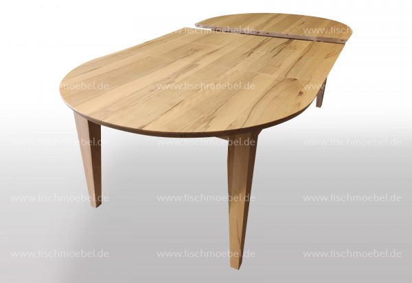 ovaler Esstisch massiv 200x100cm Ausziehfunktion Mittelauzug um 2x40cm