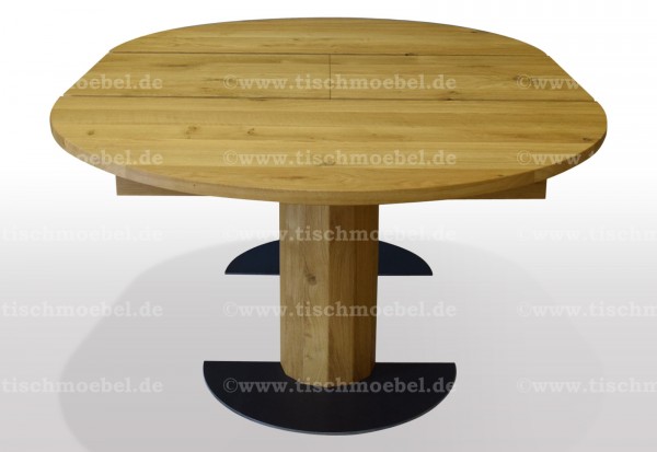 Esstisch rund Eiche ausziehbar massiv - 120cm Durchmesser ...