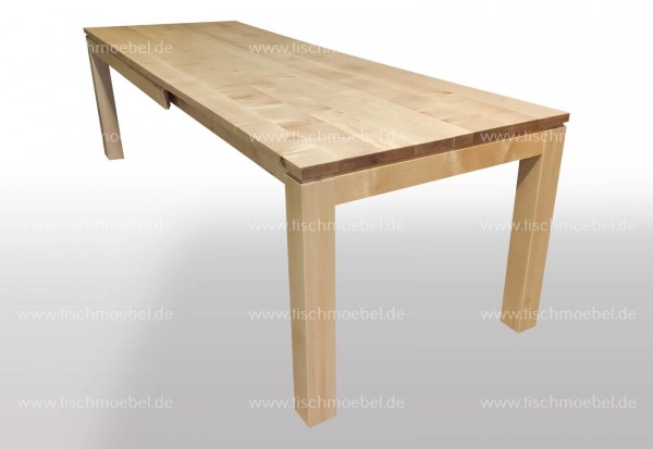 Tisch ausziehbar aus massivem Birkenholz, individuell konfigurierbar, nachhaltig und handgefertigt