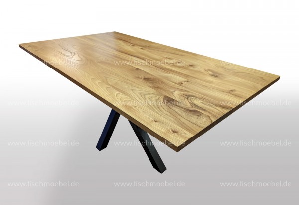 Ausziehtisch 400 x 110 cm Rüster - Ulme auf Mikado Tischgestell