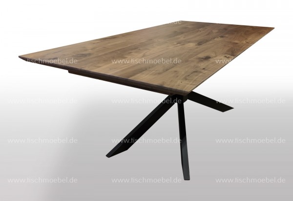 Esstisch Nussbaum massiv auf Spider Gestell - ausziehbar