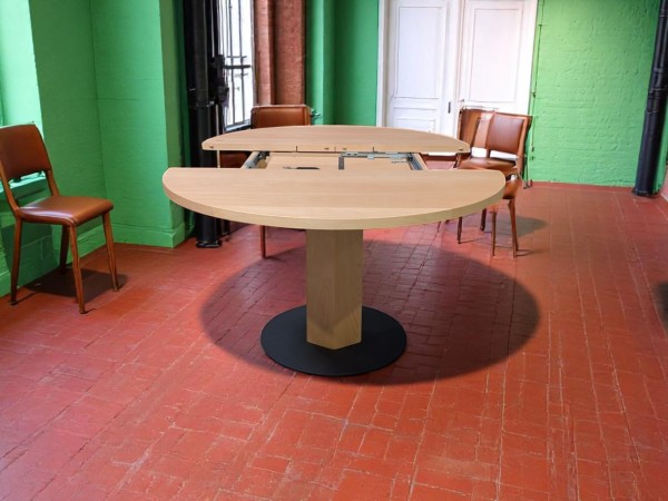 runder Massivholztisch buche ausziehbar um 50cm - 140cm Durschmesser