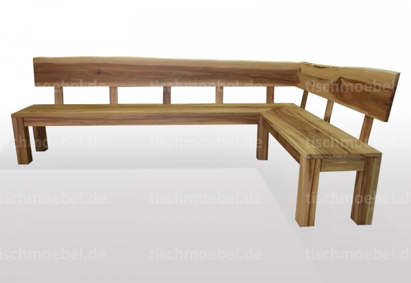 bank amberbaum massiv mit baumkante