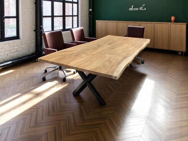 Konferenztisch Rüster 180x120cm – X-Gestell Stahl