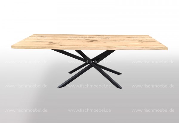 Tisch mit Baumkante auf Mikado Tischgestell 200x90cm