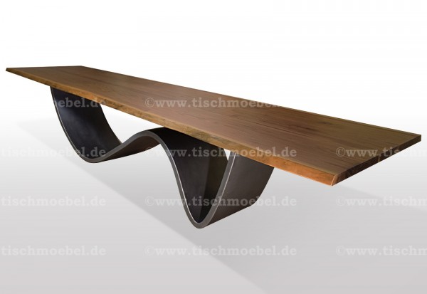baumtisch-nussbaum-wave-untergestell-edelstahl 180x110cm
