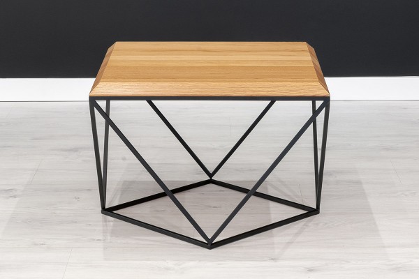 Designer Couchtisch Arbor 60x60cm - Wildeiche massiv und Stahl