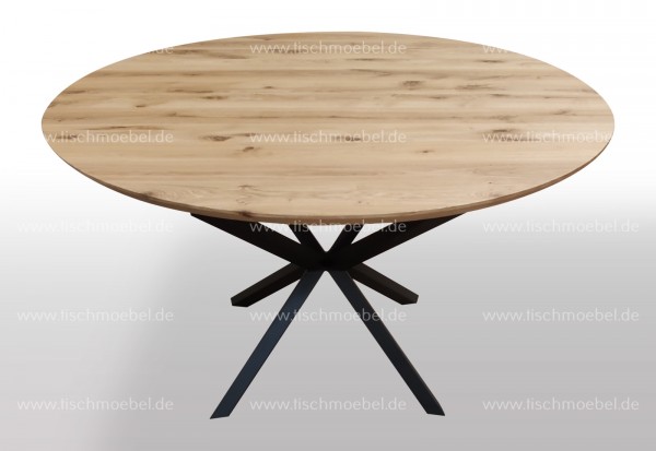 Esszimmertisch rund Durchmesser 100cm auf Spider II Tischuntergestell 