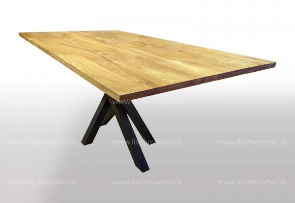 Küchentisch  400x110 cm Rüster - Ulme auf Mikado Tischgestell