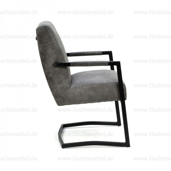 Stuhl Altana mit Armlehne Freischwinger industrial look