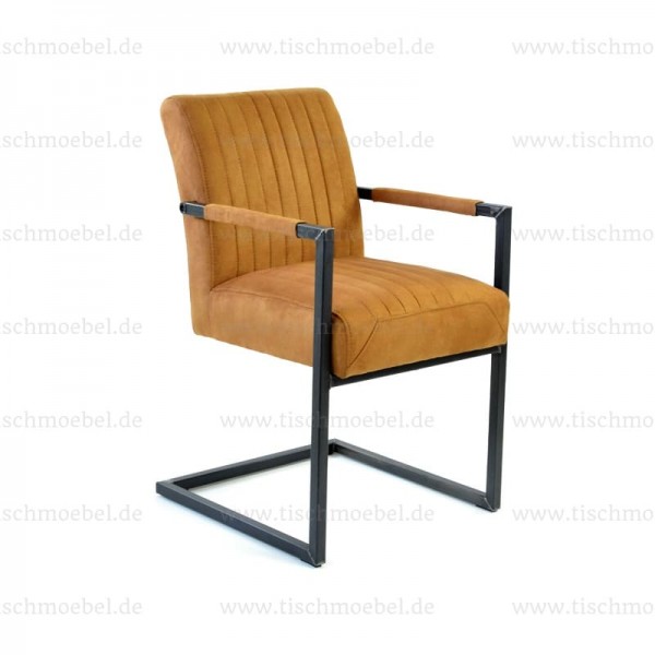 Stuhl Montana mit Armlehne - Freischwinger - industrial Look - Loft Style - Frontansicht