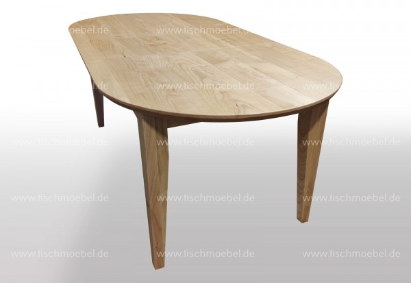 Massivholztisch oval 210 x 120 cm ausziehbar Kirsche europäisch 