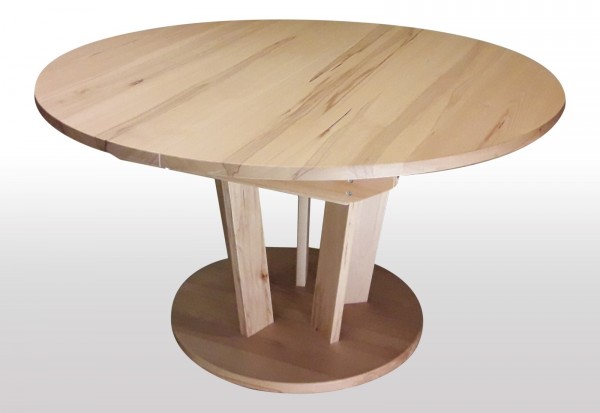 runder Esstisch ausziehbar Kernbuche massiv - 150cm ...