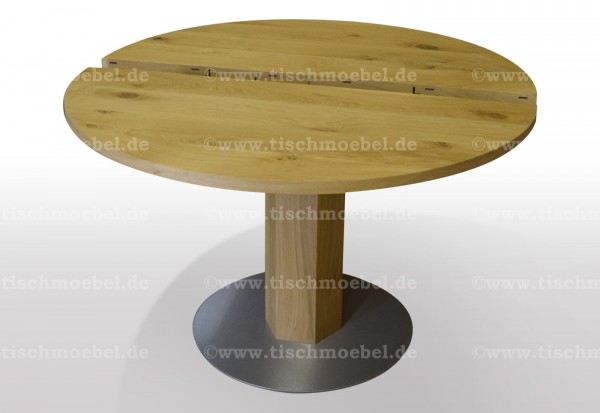 kuechentisch wildeiche rund massiv ausziehbar 140 cm