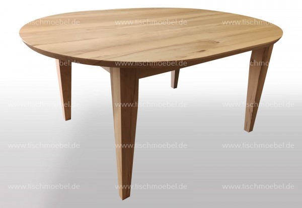 Tisch oval aus massiver Kernbuche