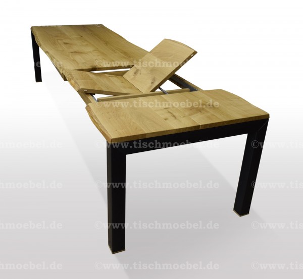 Baumkantentisch Wildeiche ausziehbar 220 x 110 cm min