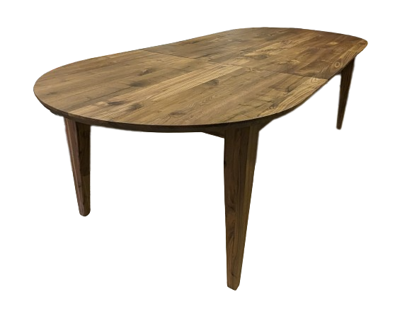 ovaler Massivholz Nussbaum Tisch auf Spider Tischgestell 170x80cm ausziehbar