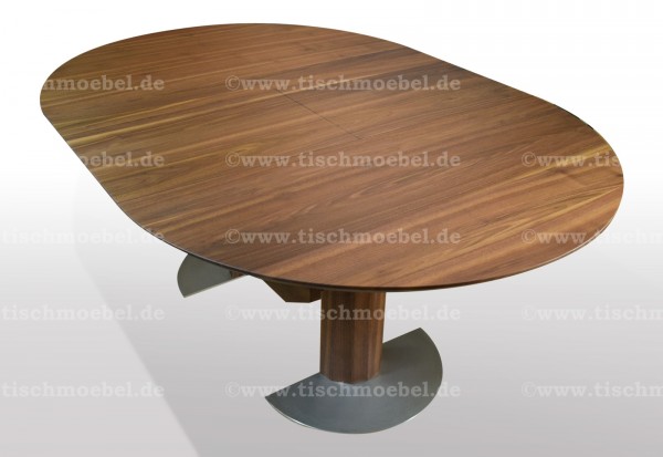 runder Sualentisch Nussbaum massiv ausziehbar