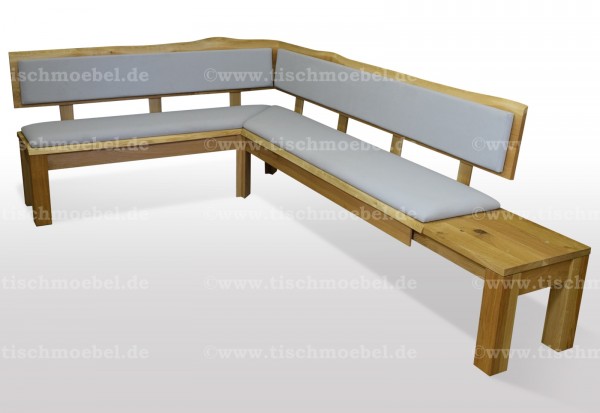 eckbank mit baumkante 150 x 210 ausziehbar wildeiche nach mass