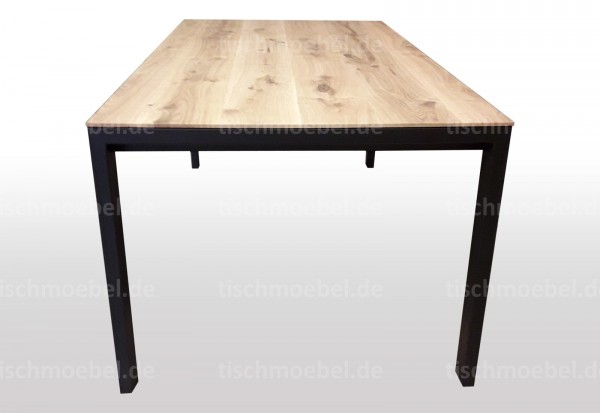 esstisch wildeiche ausziehbar schwarzstahlprofil 80 x 40 mm