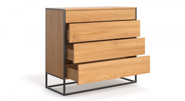 Designer Kommode aus massiver Eiche - Loftlook - 80 x 110 x 50 cm