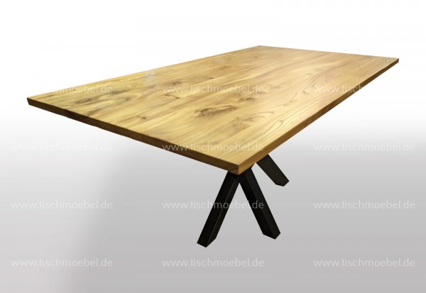 Esstisch  400x110 cm Rüster - Ulme auf Mikado Tischgestell