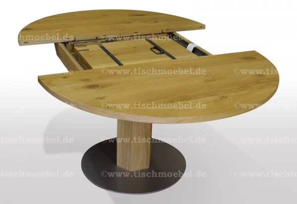 esstisch wildeiche rund massiv ausziehbar 130 cm